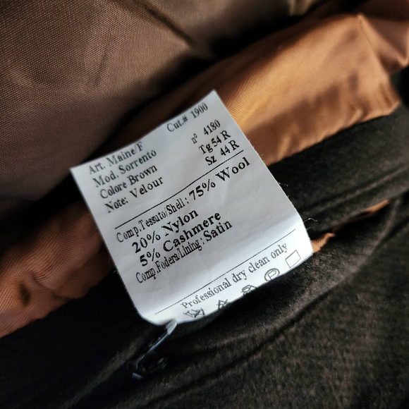 Pendleton Men's Brown Zip Up Button Cashmere Wool Blend Pea Coat Size 44 - Picture 5 of 7